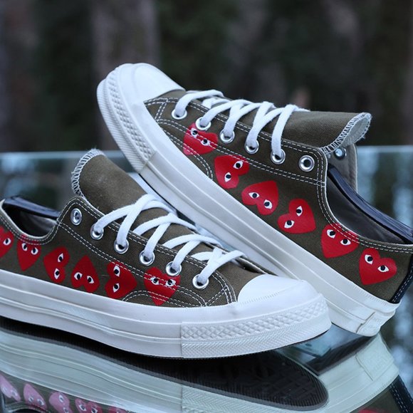 Converse Chuck 70 Low Top x Comme Des Garcons Play Multi Heart Size 7 - Picture 7 of 13